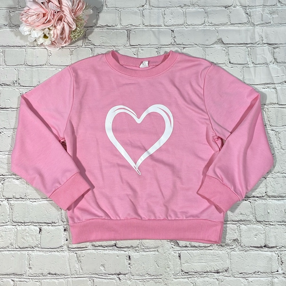 🌸 SHEIN Pink Heart Sweatshirt